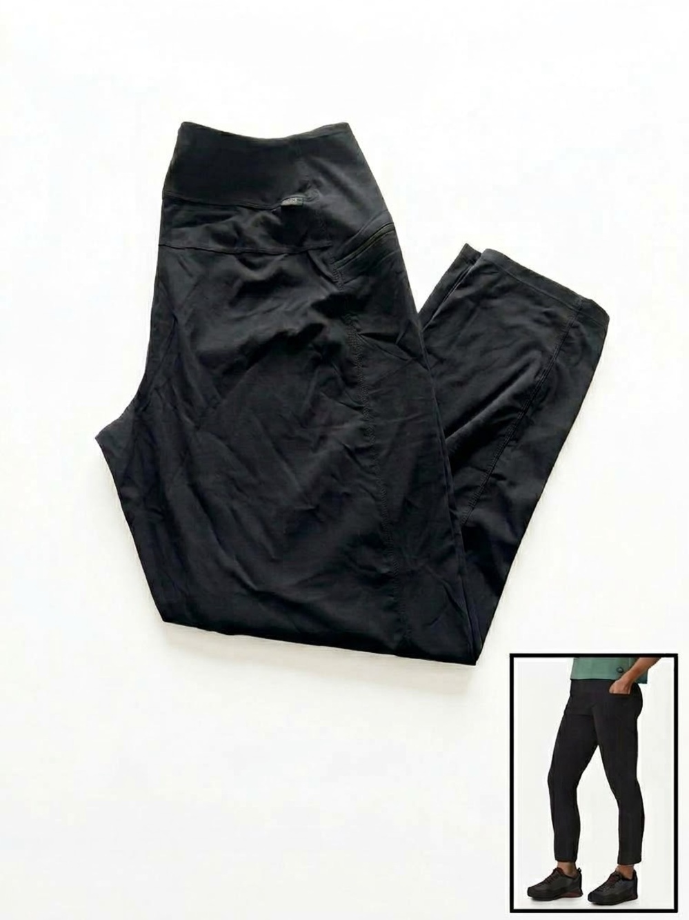 Mountain Hardwear Dynama High Rise Ankle Pant Black Women L Regular NWT $85